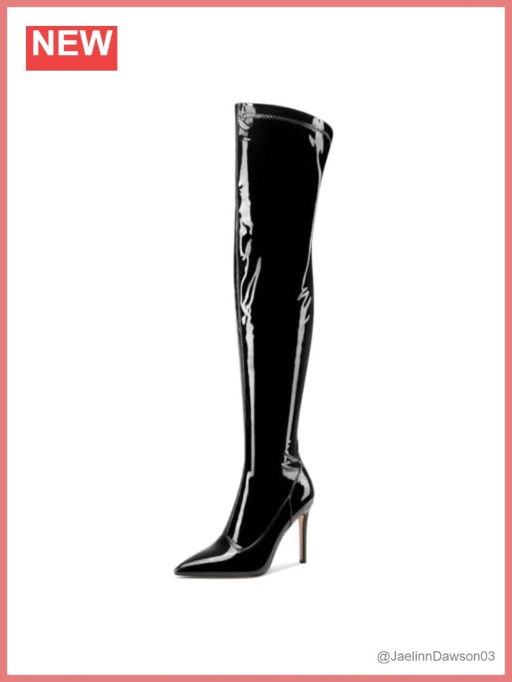 Stiletto Over The Knee Boots Side Zipper Thigh High Pointed Toe Faux Leather